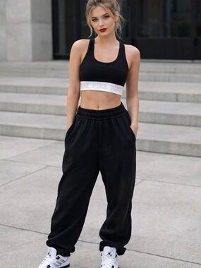 🖤🤍 Victoria's Secret PINK Haut Court Crop Racerback Sports Bra 🤍🖤